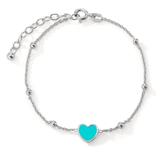 Bracelet Silver Rhodium plated Heart 16-18 cm