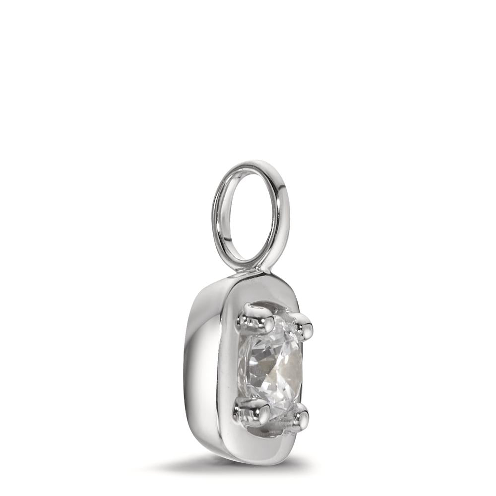 Pendant 9k White Gold Zirconia Ø9 mm