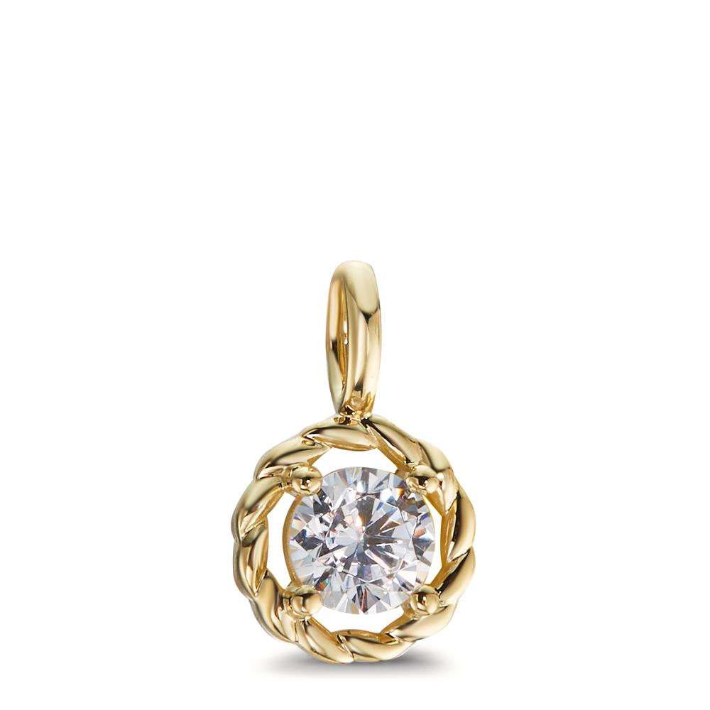 Pendant 9k Yellow Gold Zirconia Ø7.5 mm