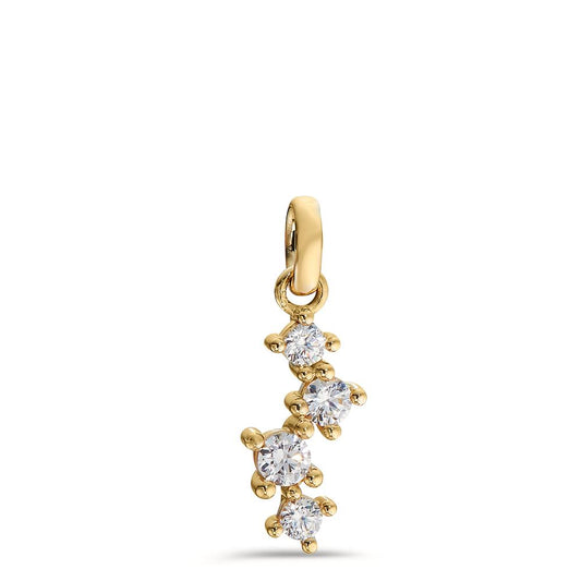 Pendant 9k Yellow Gold Zirconia 4 Stones