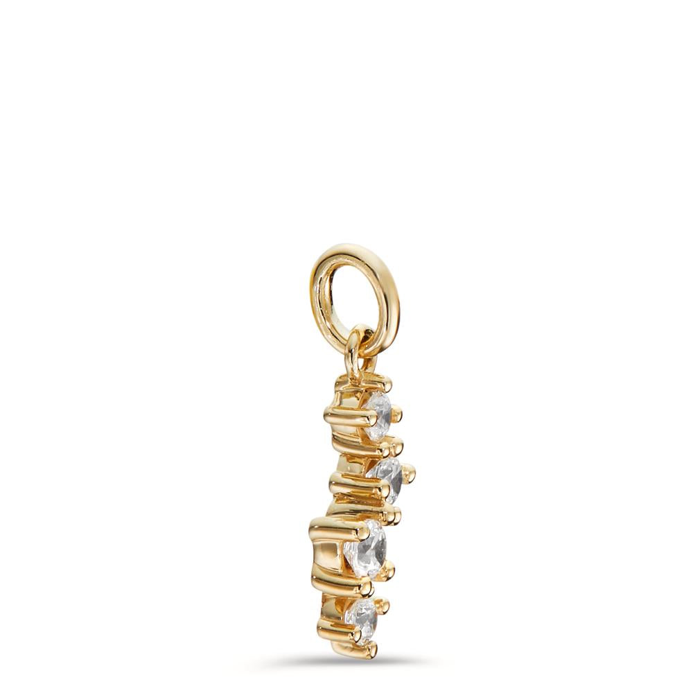 Pendant 9k Yellow Gold Zirconia 4 Stones