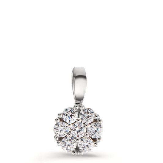 Pendant 9k White Gold Zirconia 7 Stones Ø6.5 mm