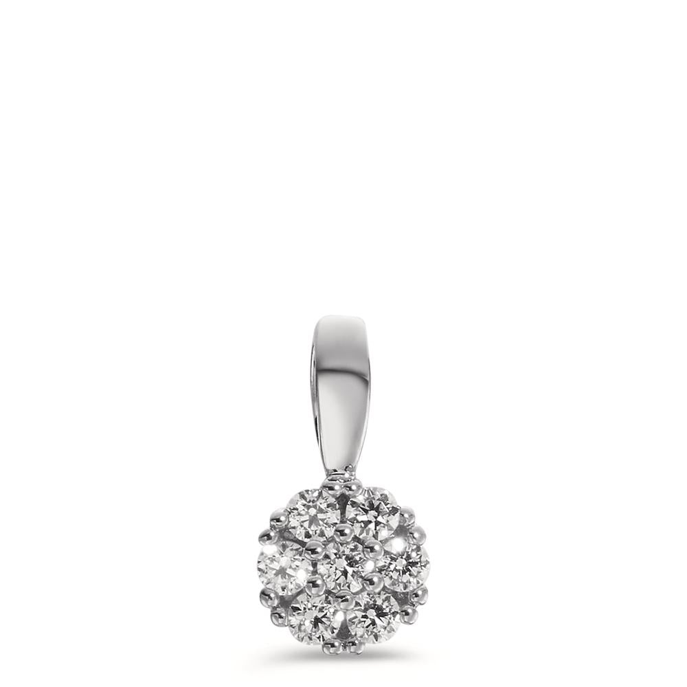 Pendant 9k White Gold Zirconia 7 Stones Ø5.5 mm