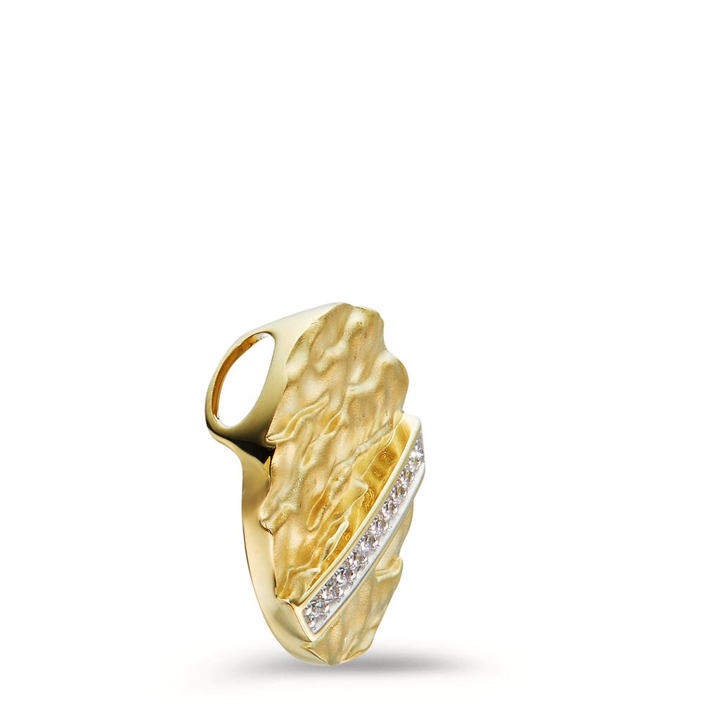 Pendant 9k Yellow Gold Zirconia 10 Stones