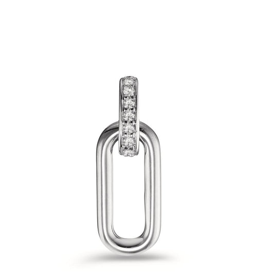 Pendant 9k White Gold Diamond 0.035 ct, 7 Stones, w-si