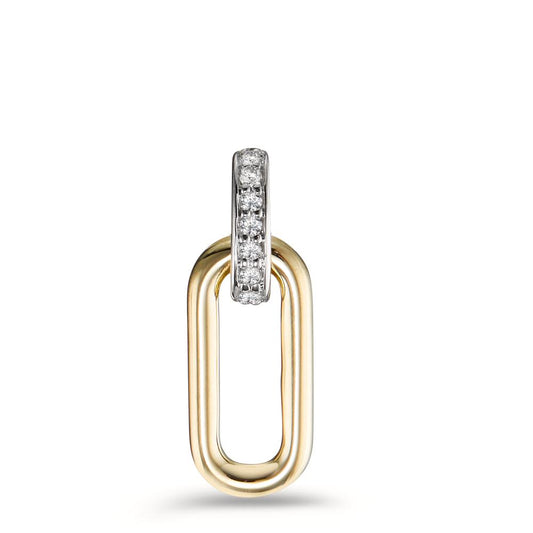 Pendant 9k Yellow Gold Diamond 0.035 ct, 7 Stones, w-si Bicolor