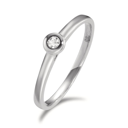 Solitaire ring 18k White Gold Diamond 0.03 ct, w-si