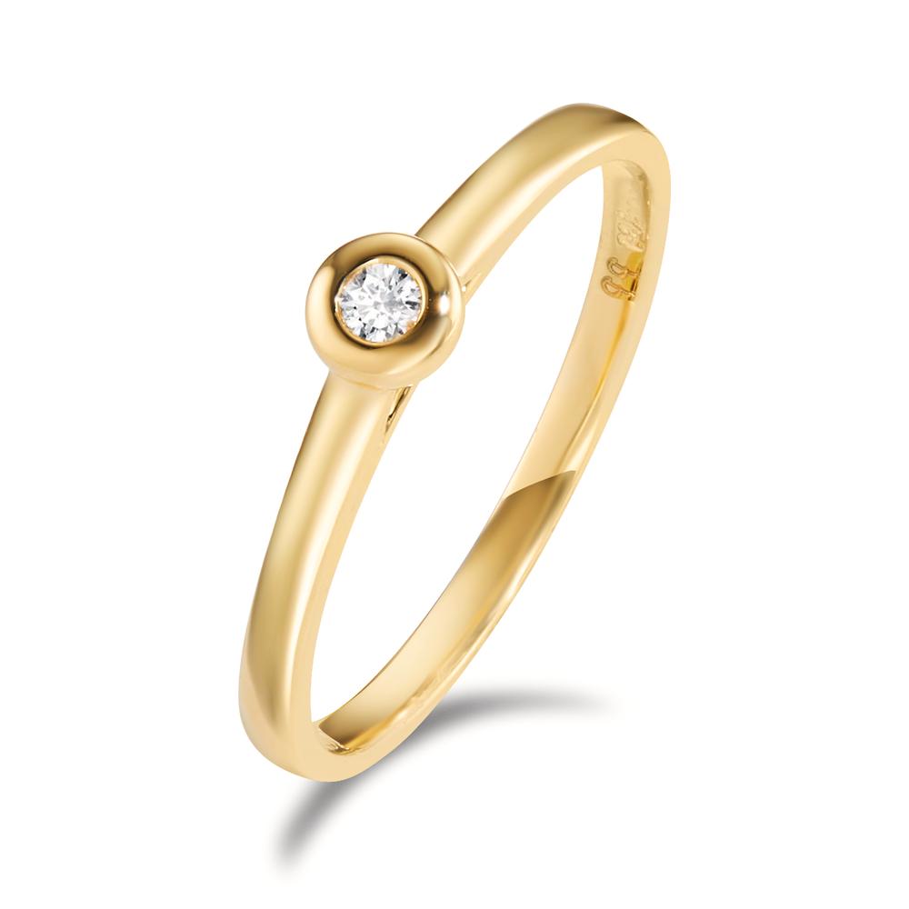 Solitaire ring 18k Yellow Gold Diamond 0.03 ct, w-si