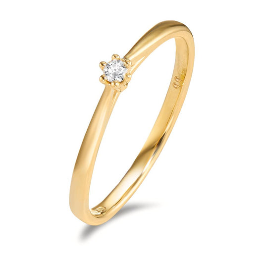 Solitaire ring 18k Yellow Gold Diamond 0.035 ct, w-si