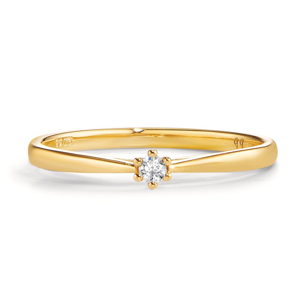 Solitaire ring 18k Yellow Gold Diamond 0.035 ct, w-si