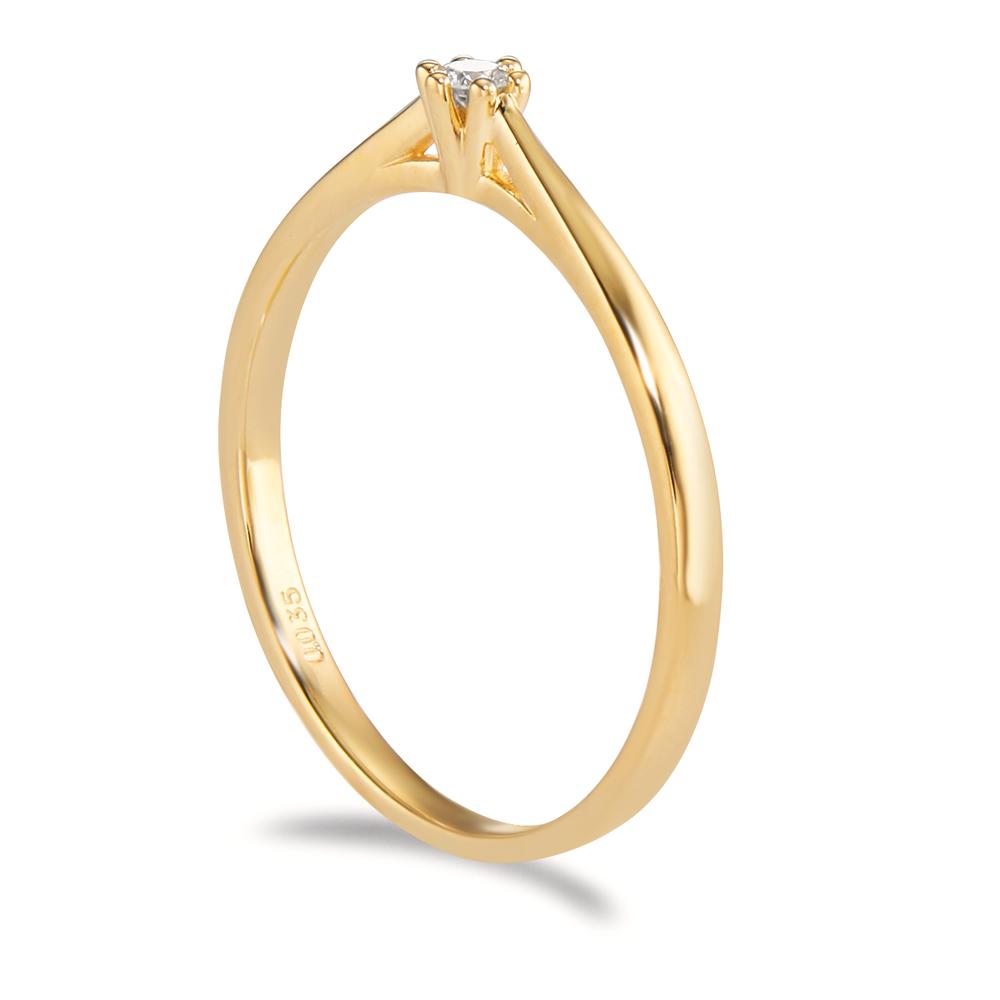 Solitaire ring 18k Yellow Gold Diamond 0.035 ct, w-si