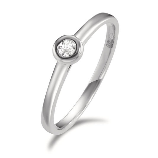 Solitaire ring 18k White Gold Diamond 0.05 ct, w-si