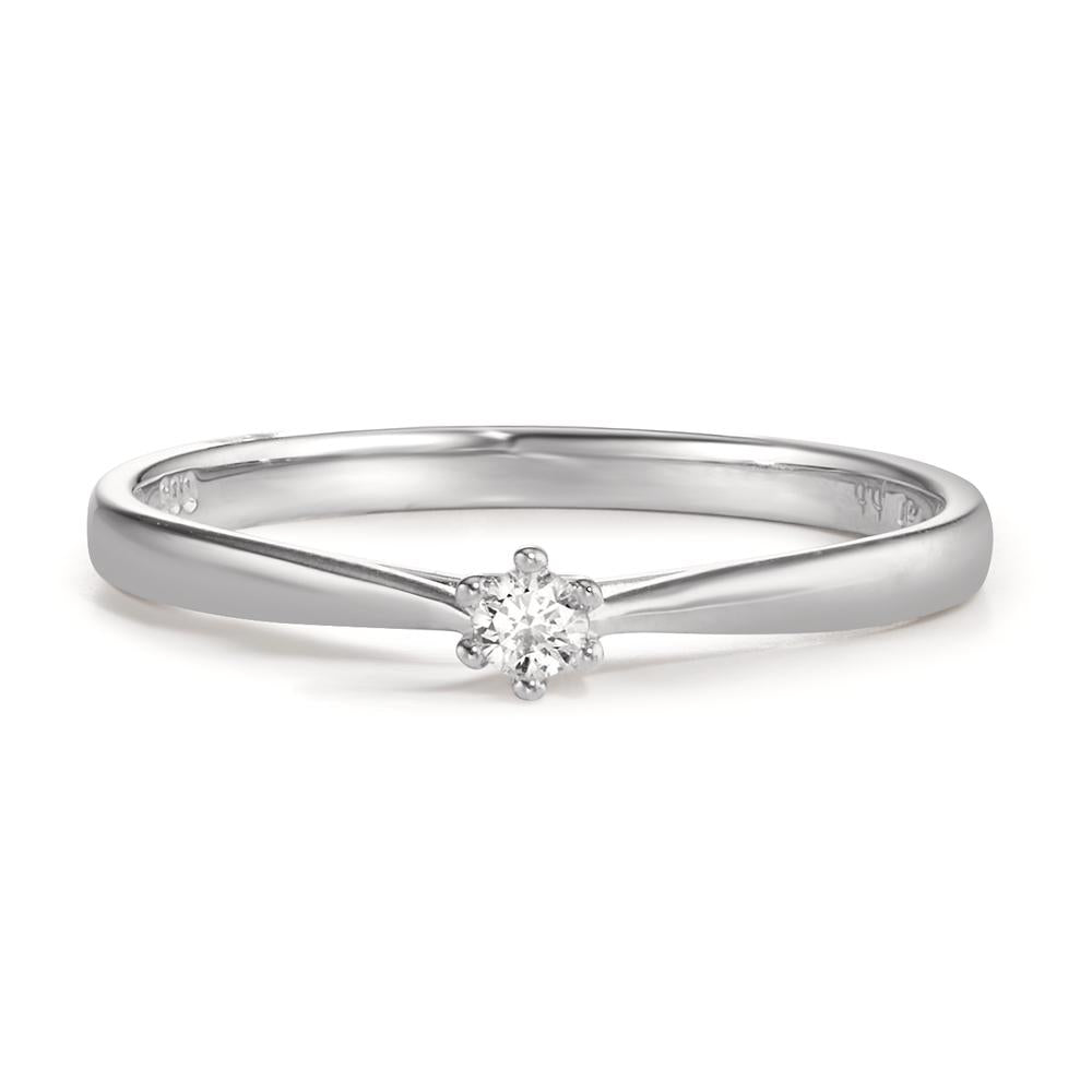 Solitaire ring 18k White Gold Diamond 0.05 ct, w-si