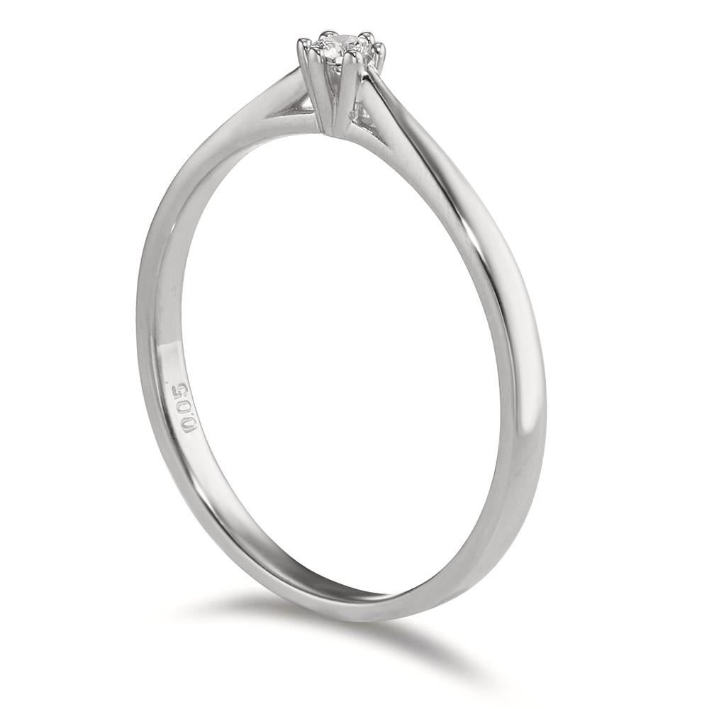 Solitaire ring 18k White Gold Diamond 0.05 ct, w-si