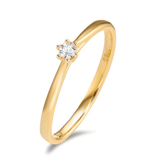 Solitaire ring 18k Yellow Gold Diamond 0.05 ct, w-si