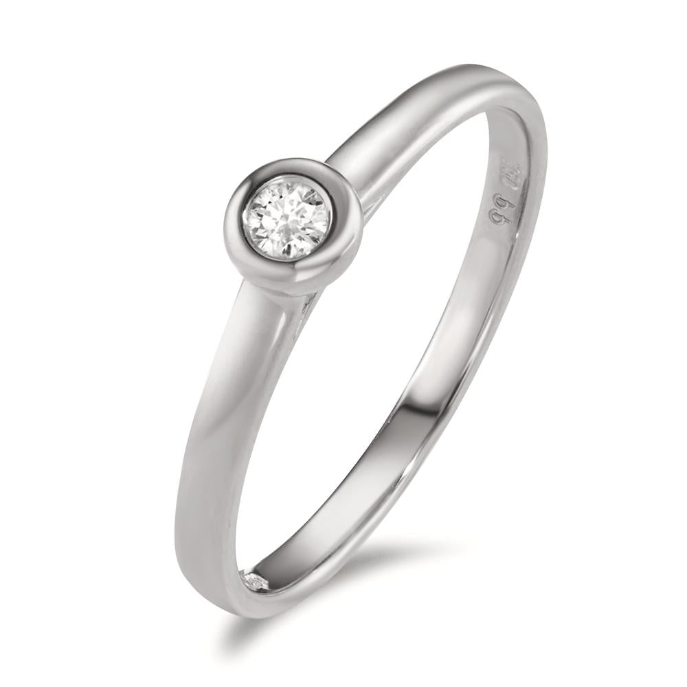 Solitaire ring 18k White Gold Diamond 0.07 ct, w-si