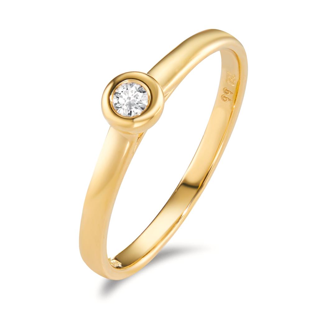 Solitaire ring 18k Yellow Gold Diamond 0.07 ct, w-si