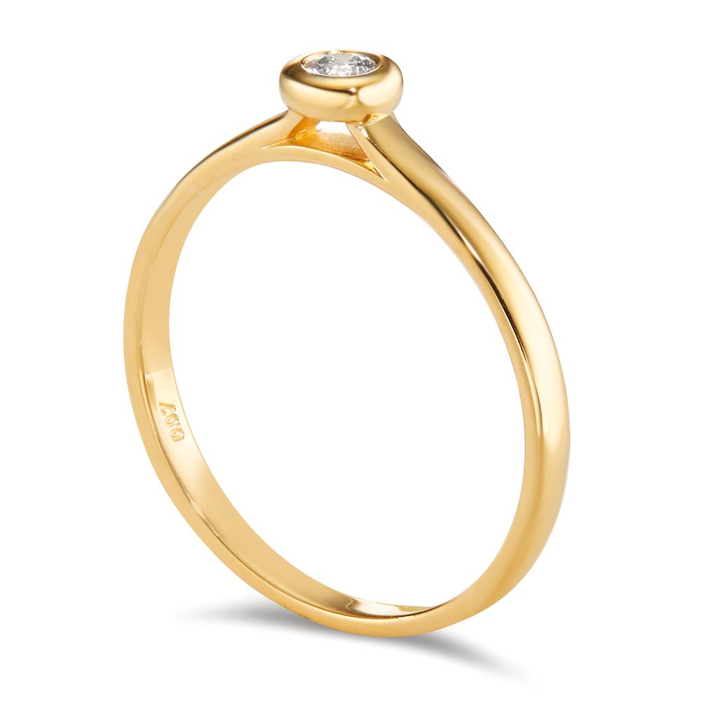 Solitaire ring 18k Yellow Gold Diamond 0.07 ct, w-si