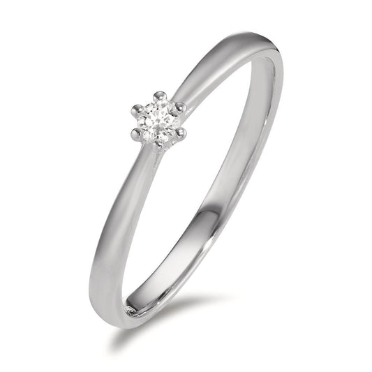 Solitaire ring 18k White Gold Diamond 0.075 ct, w-si