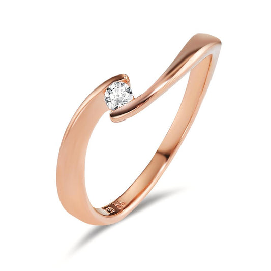 Solitaire ring 18k Red Gold Diamond 0.06 ct, w-si