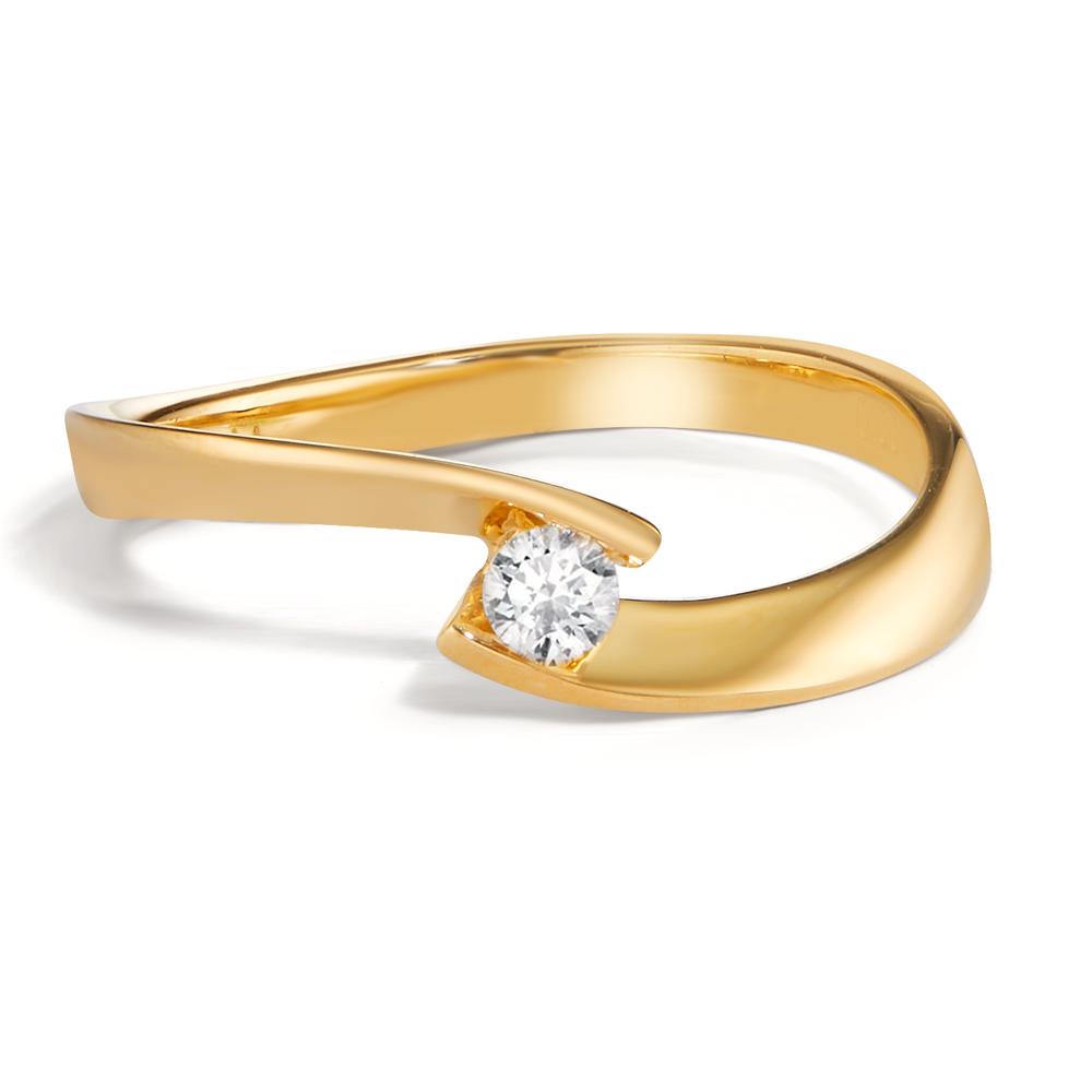 Ring 18k Yellow Gold Diamond 0.09 ct, w-si