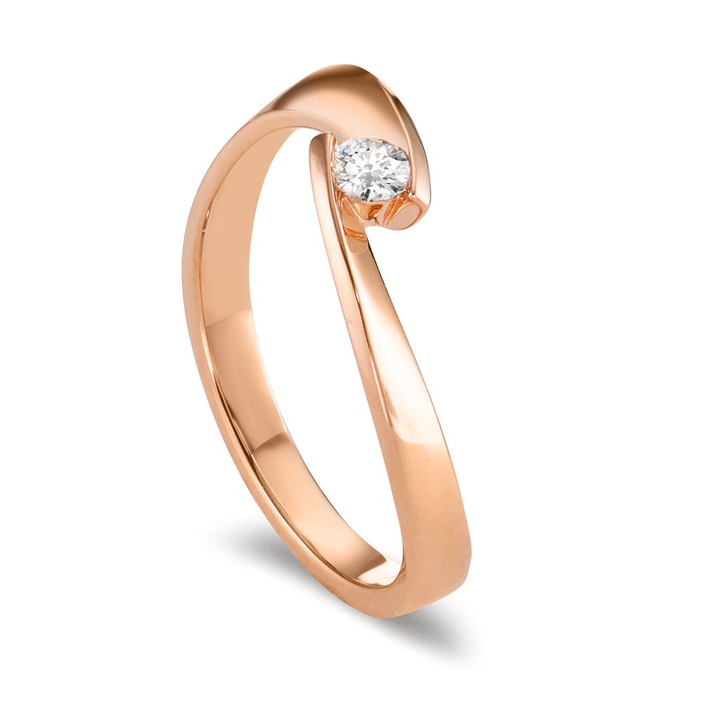 Ring 18k Red Gold Diamond 0.09 ct, w-si