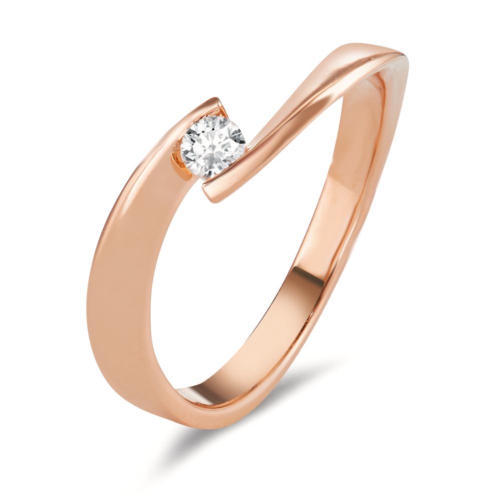 Ring 18k Red Gold Diamond 0.13 ct, w-si