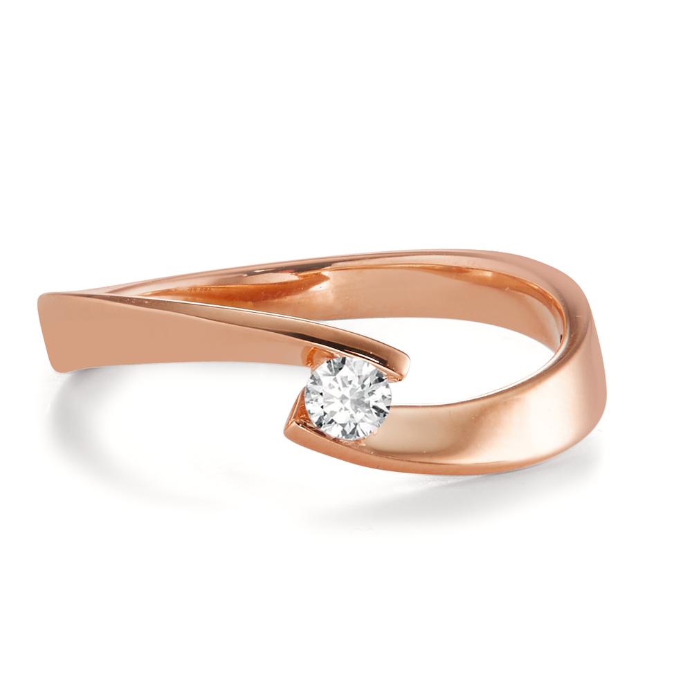 Ring 18k Red Gold Diamond 0.13 ct, w-si