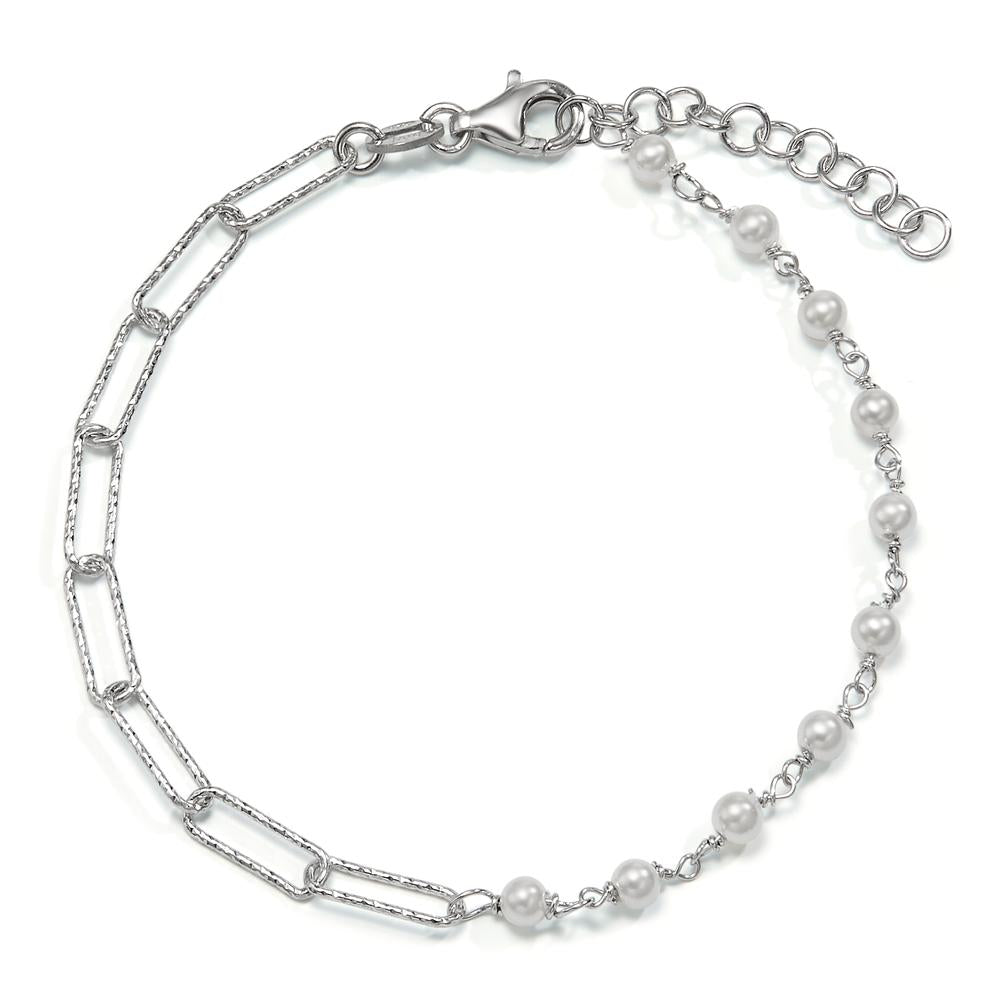 Bracelet Silver Rhodium plated Shell pearl 17-20 cm