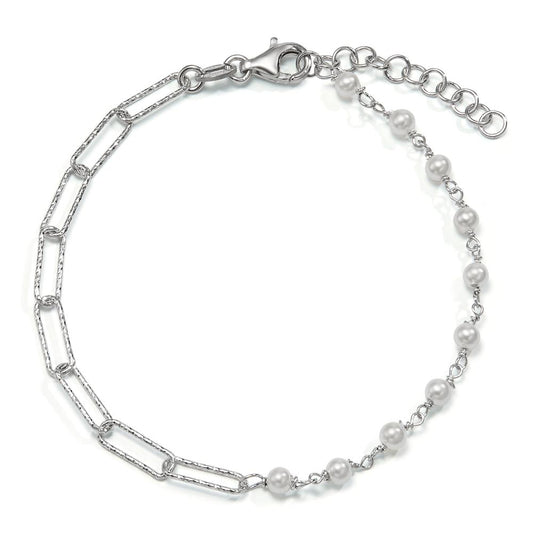 Bracelet Silver Rhodium plated Shell pearl 17-20 cm