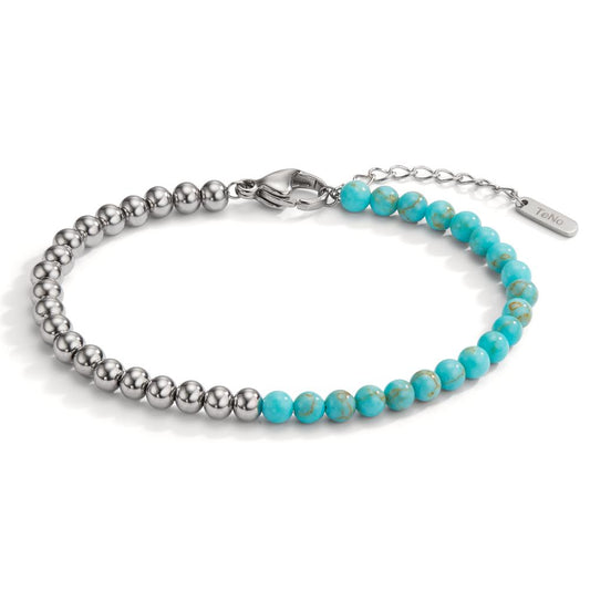 Bracelet Stainless steel Turquoise 17.5-19.5 cm Ø4 mm