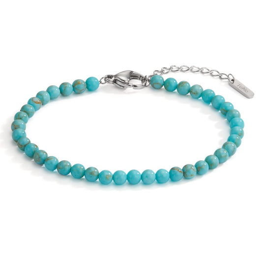 Bracelet Stainless steel Turquoise 17.5-19.5 cm Ø4 mm