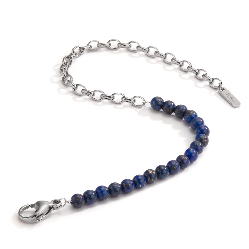 Bracelet Stainless steel Lapis Lazuli 17.5-19.5 cm Ø4 mm