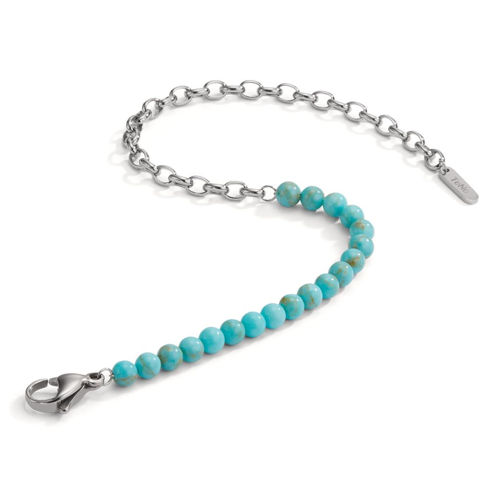 Bracelet Stainless steel Turquoise 17.5-19.5 cm Ø4 mm