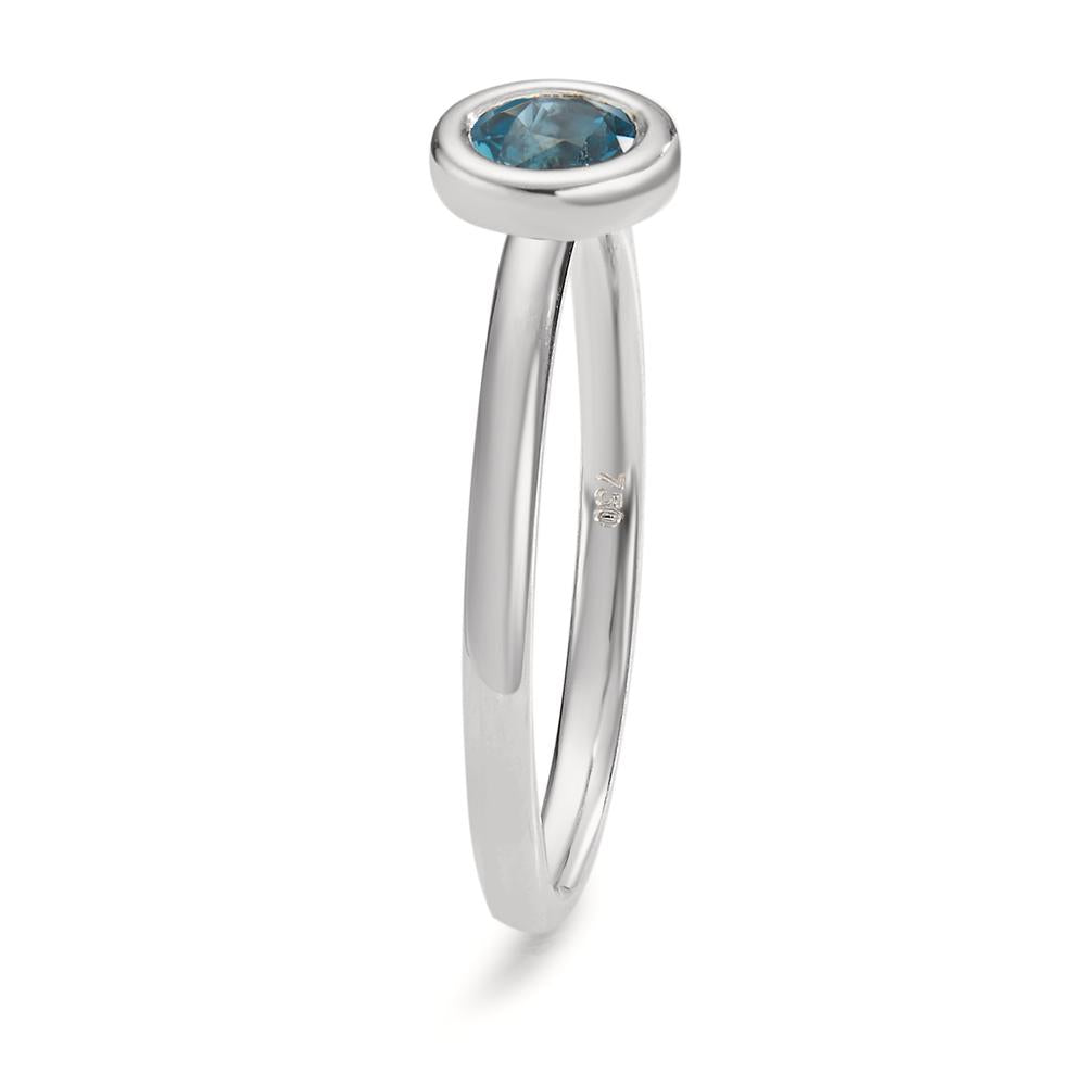 Ring 18k White Gold London Blue Topaz Ø5 mm