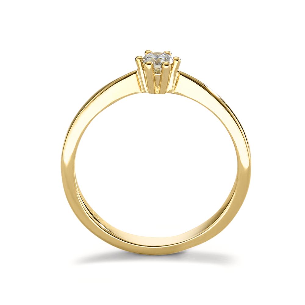 Solitaire ring 18k Yellow Gold Diamond 0.15 ct, w-si