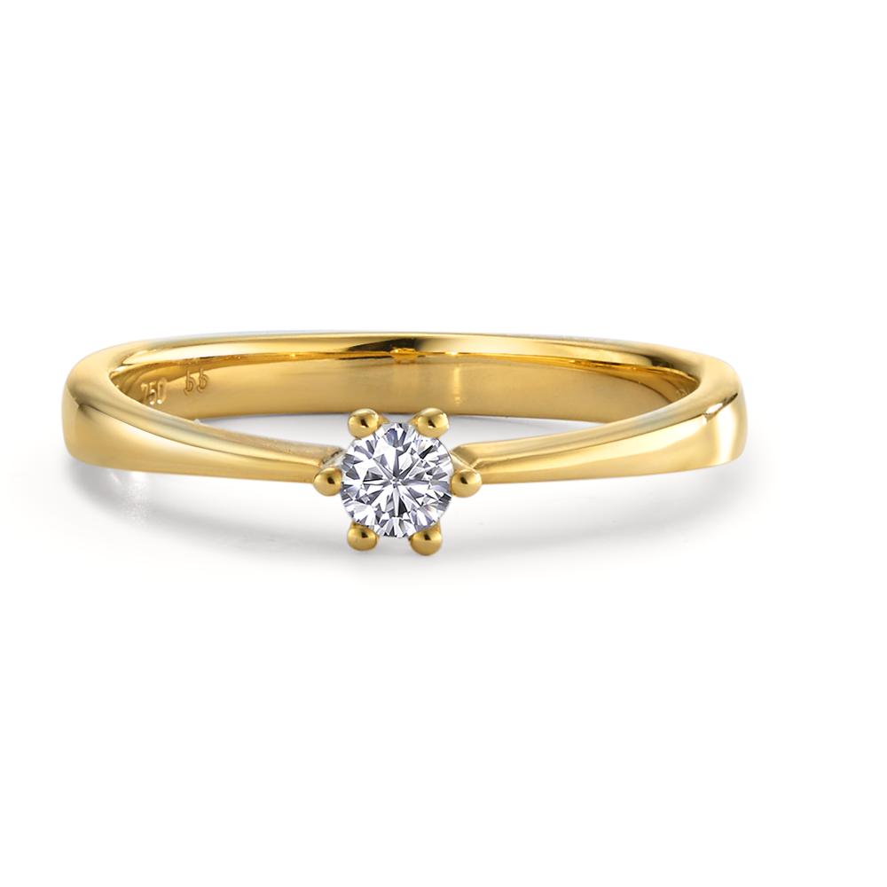 Solitaire ring 18k Yellow Gold Diamond 0.15 ct, w-si