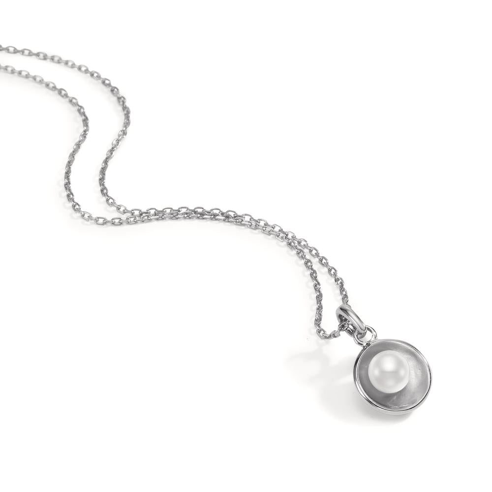 Pendant Silver Rhodium plated Freshwater pearl Ø12 mm