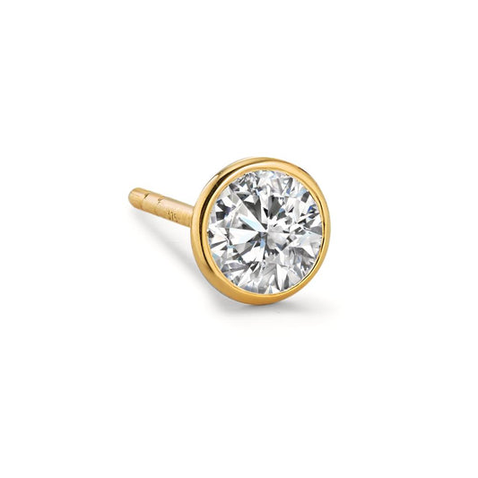 Single stud earring 9k Yellow Gold Zirconia Ø5.5 mm