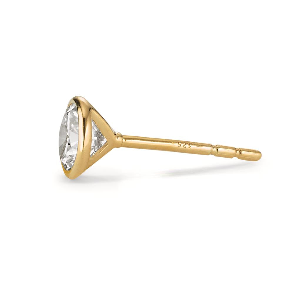 Single stud earring 9k Yellow Gold Zirconia Ø5.5 mm