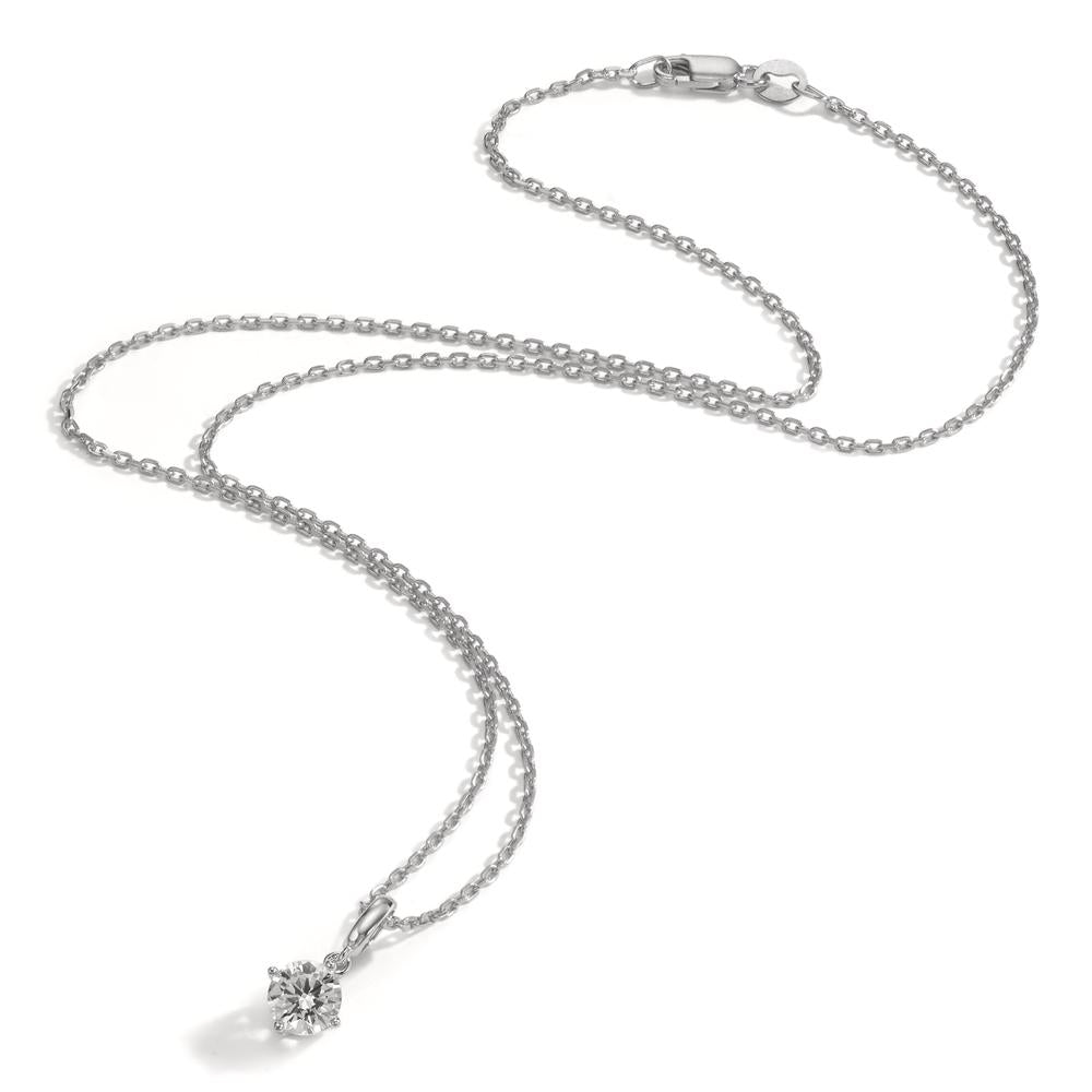 Necklace with pendant Silver Zirconia Rhodium plated 40-42 cm Ø6 mm