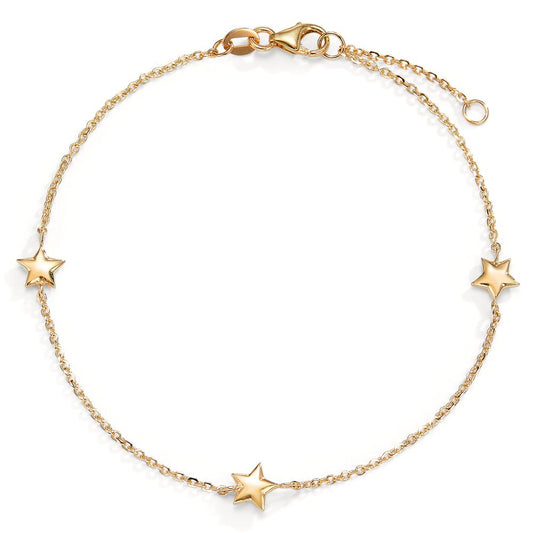 Bracelet 14k Yellow Gold Star 17-19 cm