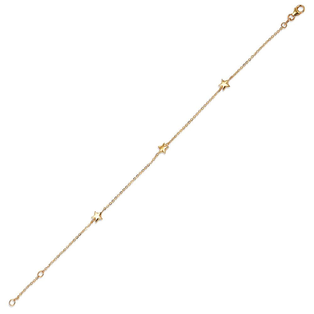 Bracelet 14k Yellow Gold Star 17-19 cm