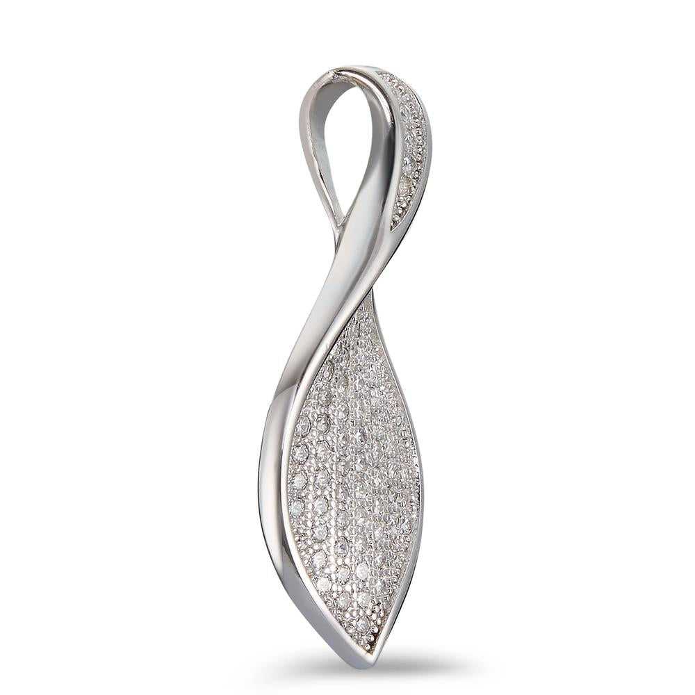 Pendant Silver Zirconia White Rhodium plated