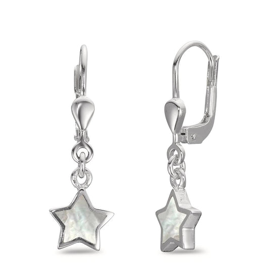 Drop Earrings Silver Mother of pearl Star