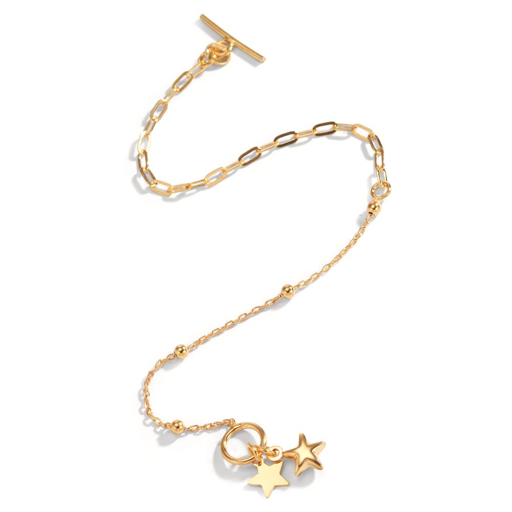 Bracelet Silver Yellow Gold plated Star 19 cm