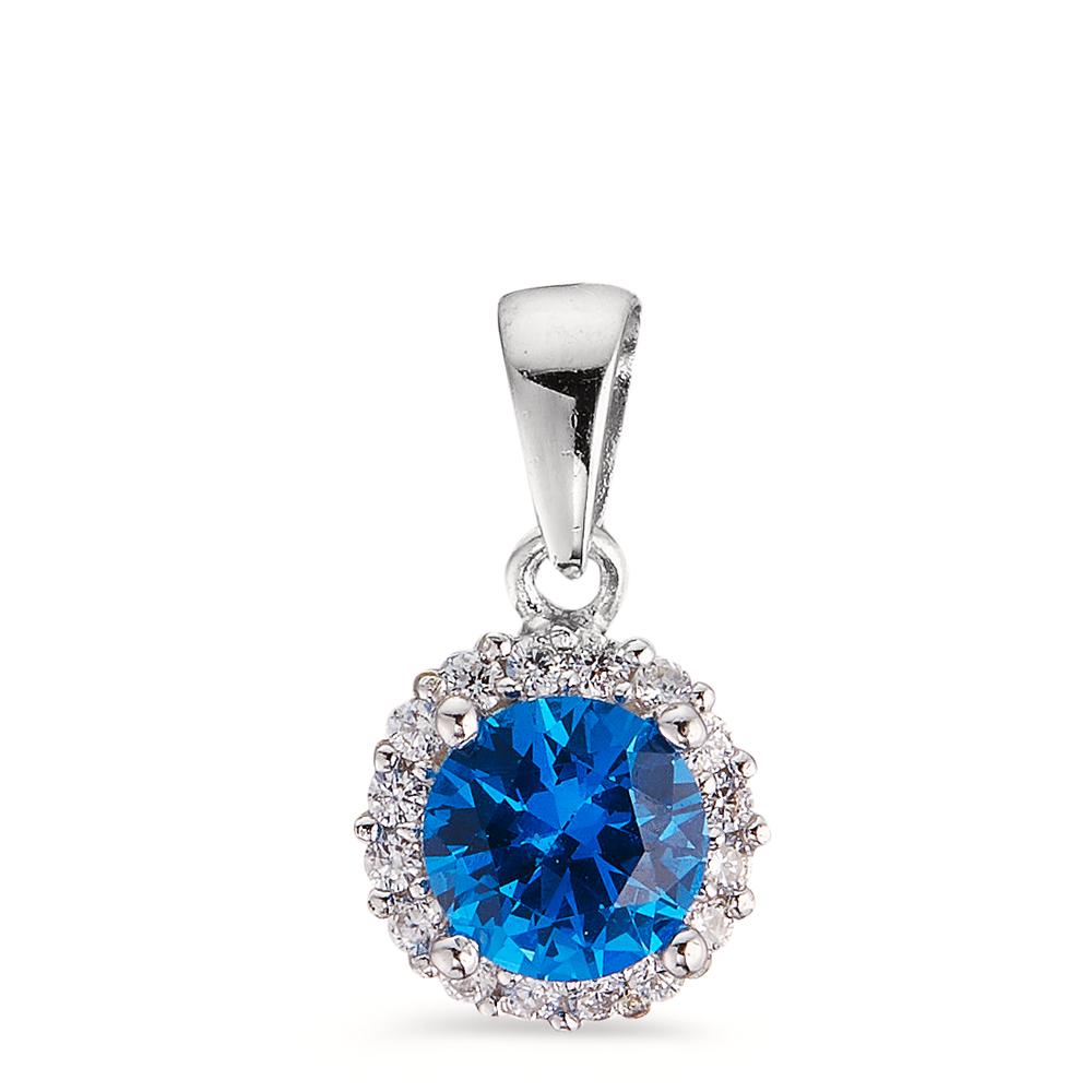 Pendant Silver Zirconia Rhodium plated Ø8.5 mm