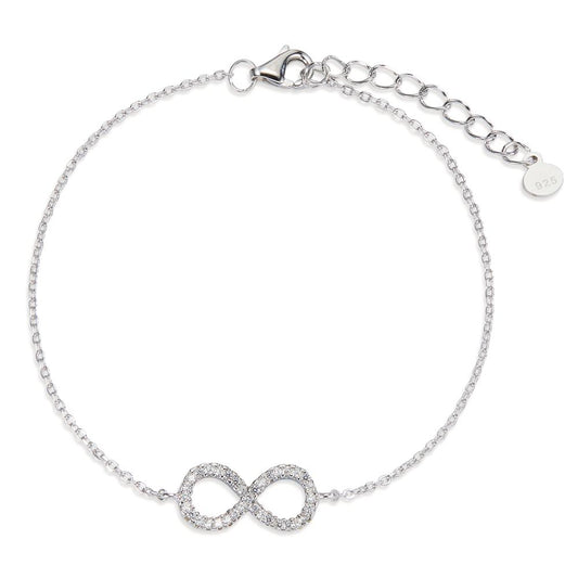 Bracelet Silver Zirconia Rhodium plated Infinity 17-20 cm