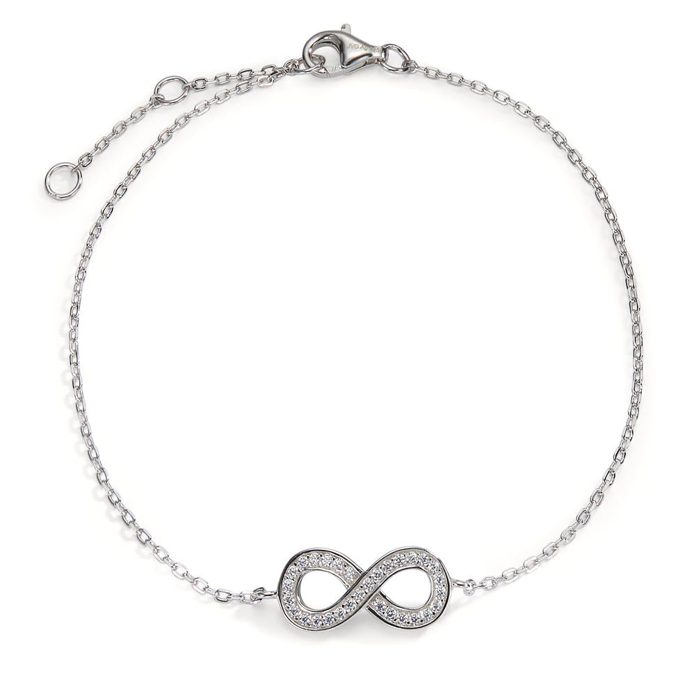 Bracelet Silver Zirconia Rhodium plated Infinity 17-20 cm