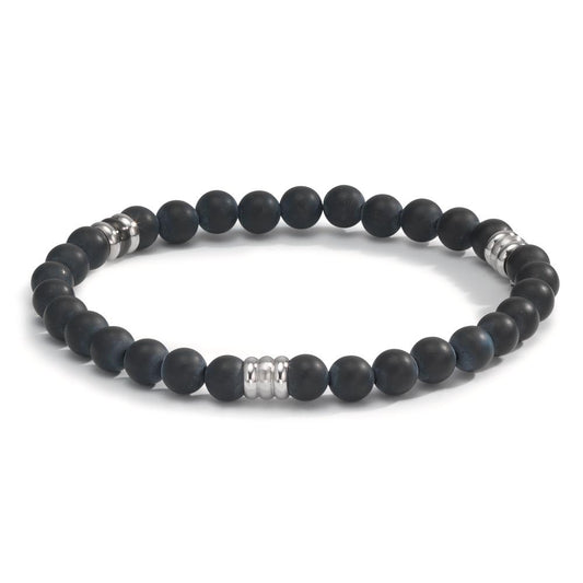 Bracelet Stainless steel Agate Black 20 cm Ø6.5 mm